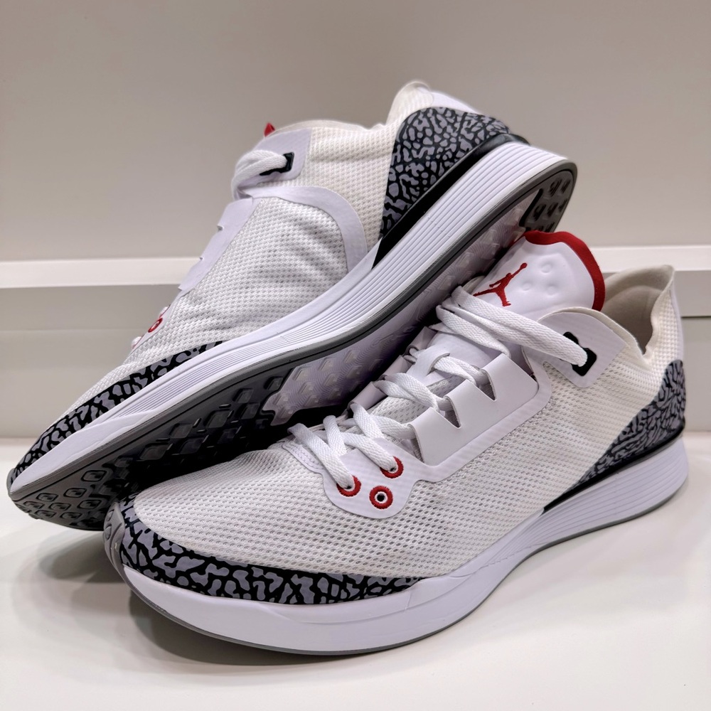 Nike Jordan 88 Racer White Cement Fire Red Mens Size 11 Running Shoes AV1200-100 - Picture 3 of 13